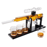 AR Limited Edition 800 ml Whiskey Decanter Set With Wooden Silencer Stopper Plus 4 12 Oz. Bullet Glasses - POPvault