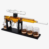 AR Limited Edition 800 ml Whiskey Decanter Set With Wooden Silencer Stopper Plus 4 12 Oz. Bullet Glasses - POPvault
