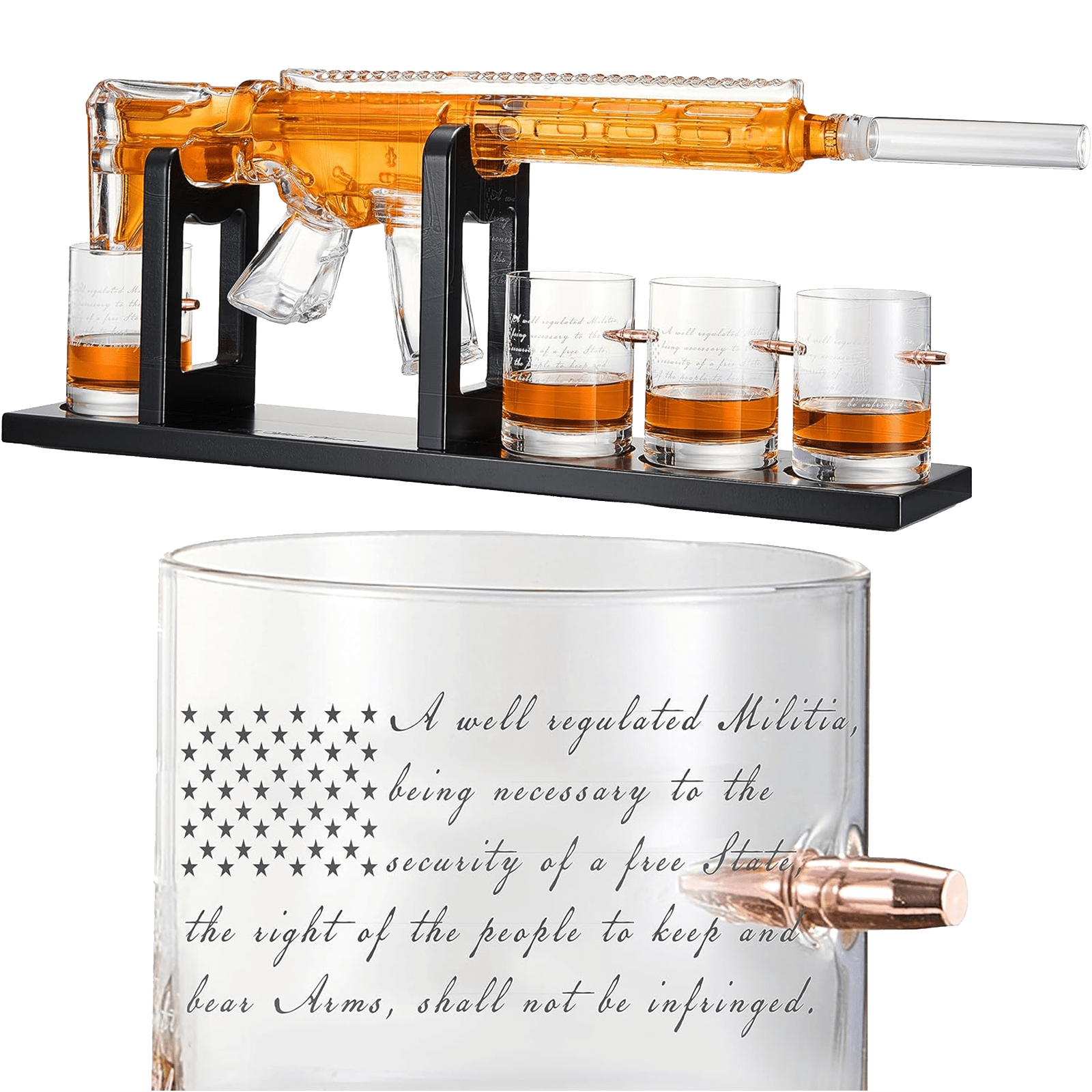 AR15 1000 ml Whiskey Decanter Set with 4 Glasses - POPvault