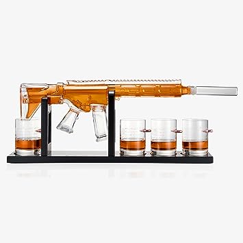 AR15 1000 ml Whiskey Decanter Set with 4 Glasses - POPvault
