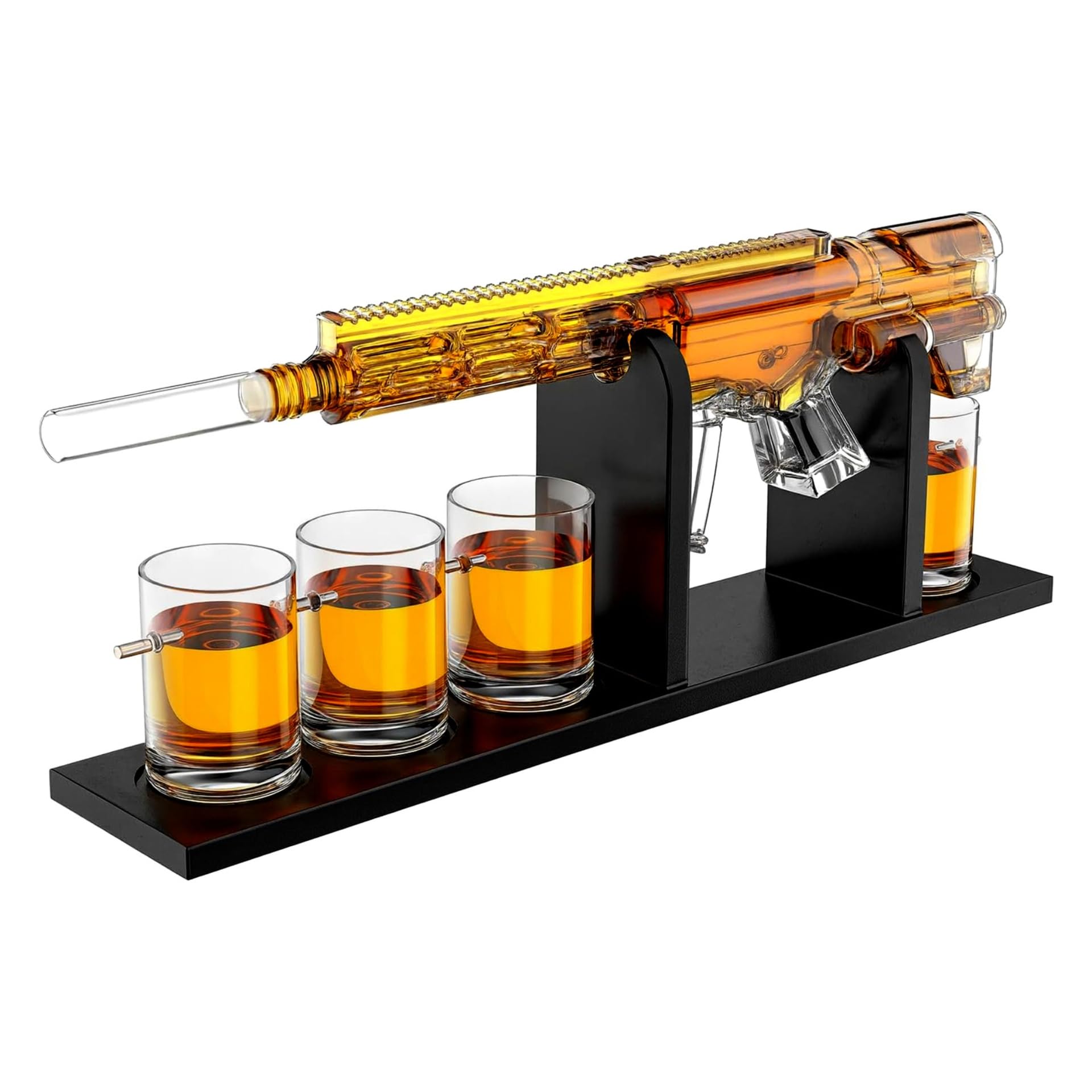 AR15 Whiskey Gun Decanter Set 1000 ml & 4 12oz Bullet Glasses - POPvault