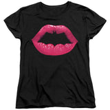 Batman Bat Kiss Womens T Shirt Black Officially Licensed - POPvault