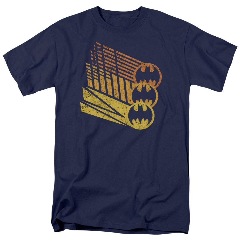Batman Bat Signal Shapes Mens T Shirt Navy Blue Officially Licensed - POPvault