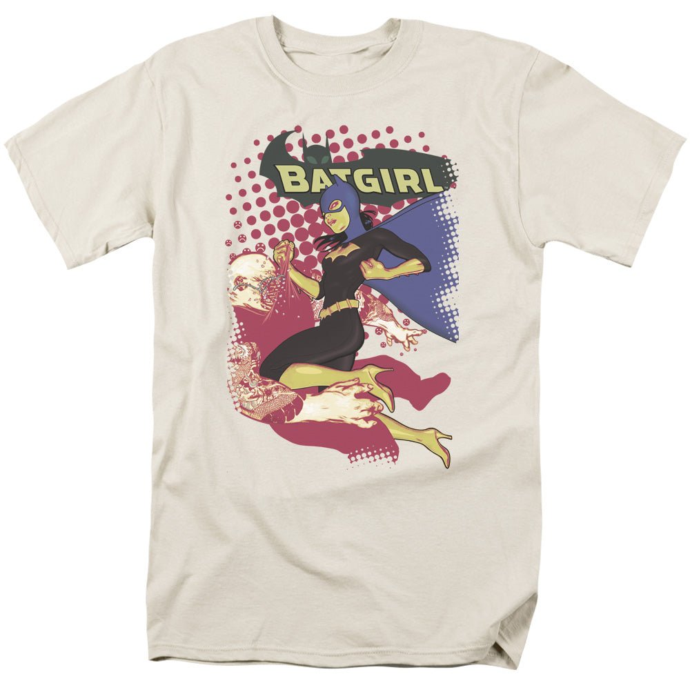 Batman Batgirl Crunch Mens T Shirt Cream Officially Licensed - POPvault