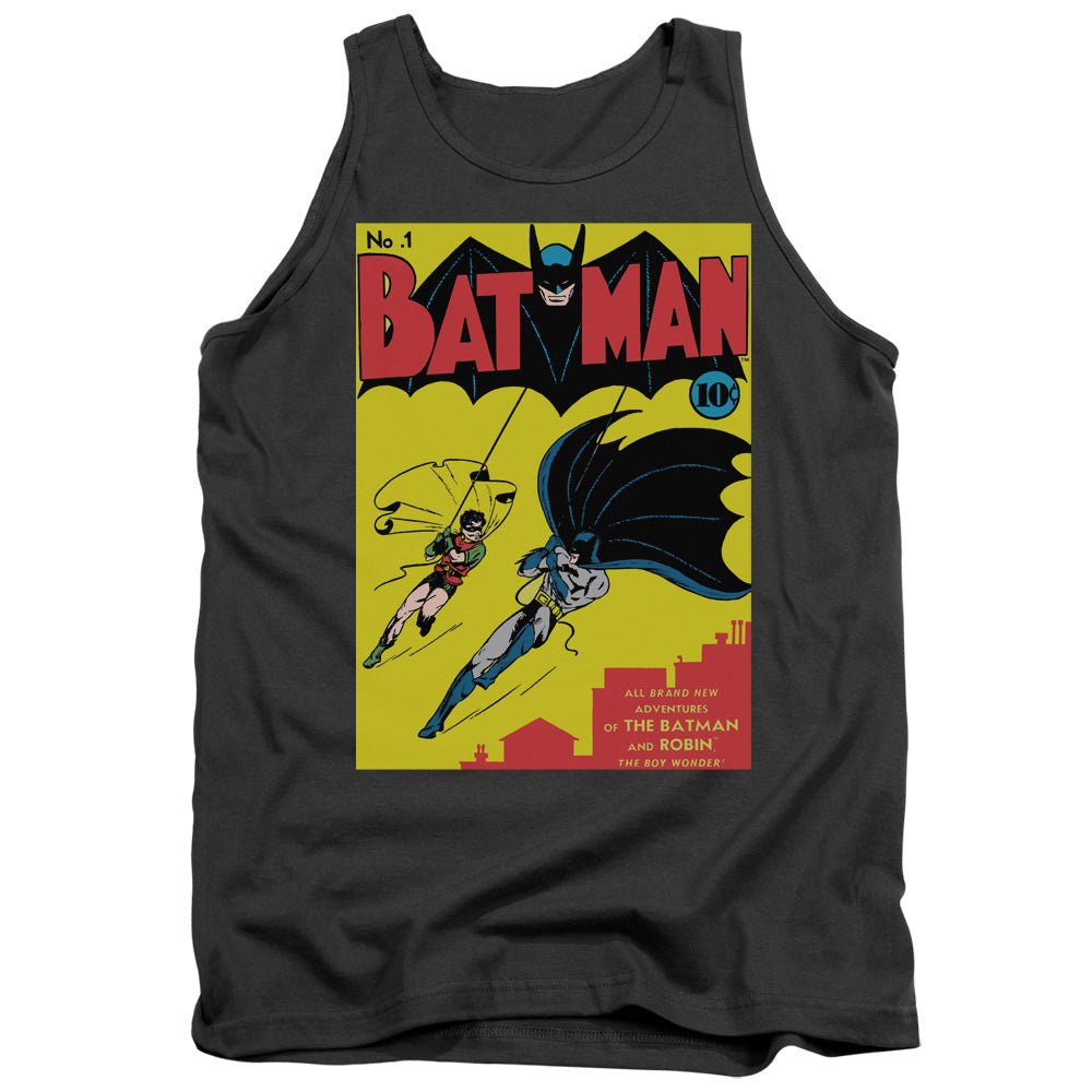 Batman Batman First Mens Tank Top Shirt Charcoal Officially Licensed - POPvault