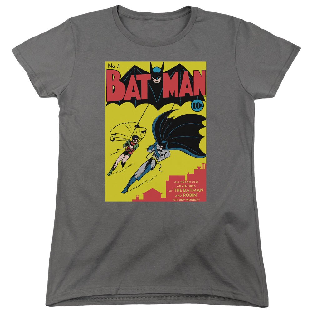 Batman Batman First Womens T Shirt Charcoal Officially Licensed - POPvault