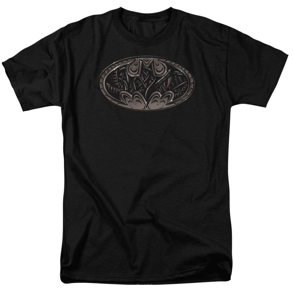 Batman Bio Mech Bat Shield Mens T Shirt Black Officially Licensed - POPvault