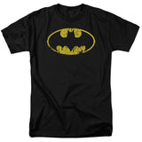 Batman Classic Logo Distressed Mens T Shirt Black Officially Licensed - POPvault