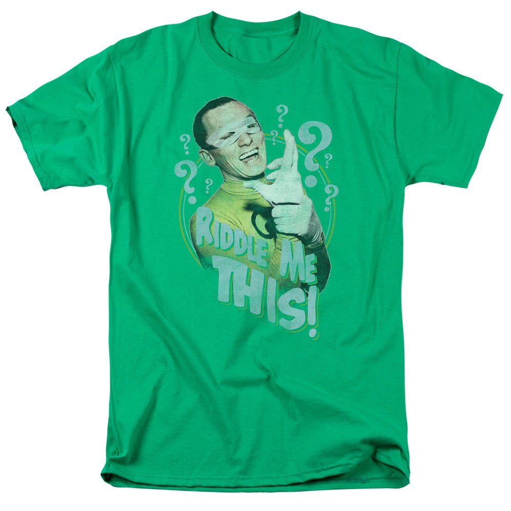 Batman Classic Tv Riddle Me This Mens T Shirt Kelly Green Officially Licensed - POPvault