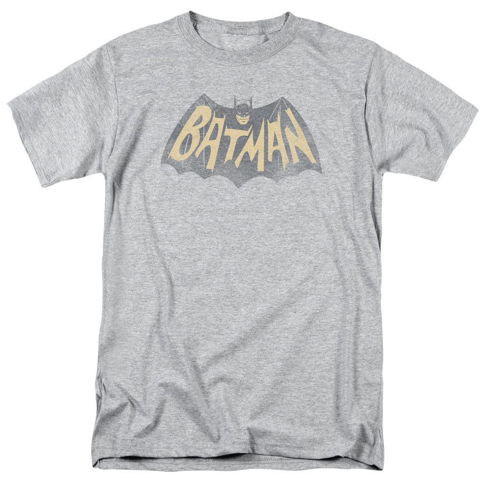 Batman Classic Tv Show Logo Mens T Shirt Athletic Heather Officially Licensed - POPvault