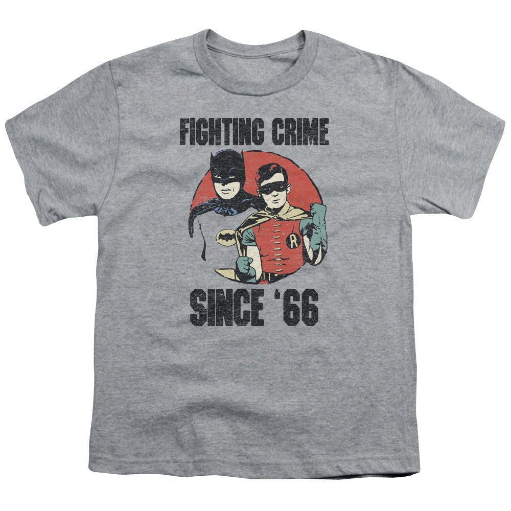 Batman Classic Tv Since 66 Kids Youth T Shirt Athletic Heather Officially Licensed - POPvault