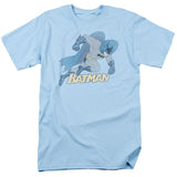 Batman Running Retro Mens T Shirt Light Blue Officially Licensed - POPvault