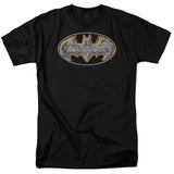 Batman Steel Fire Shield Mens T Shirt Black Officially Licensed - POPvault