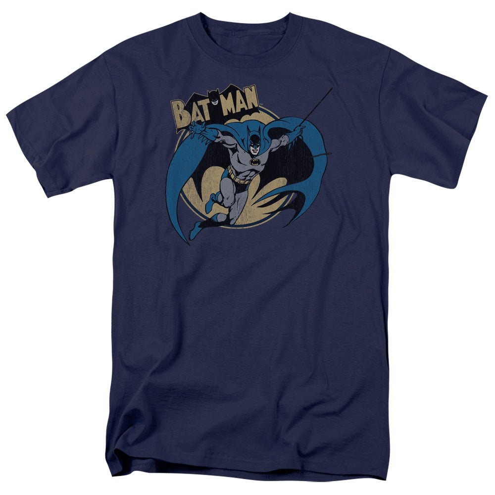 Batman Through The Night Mens T Shirt Navy Blue Officially Licensed - POPvault