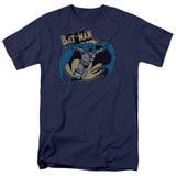 Batman Through The Night Mens T Shirt Navy Blue Officially Licensed - POPvault