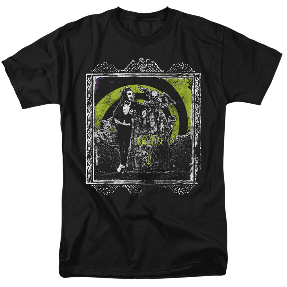 Beetlejuice Here Lies Mens T Shirt Black Officially Licensed - POPvault