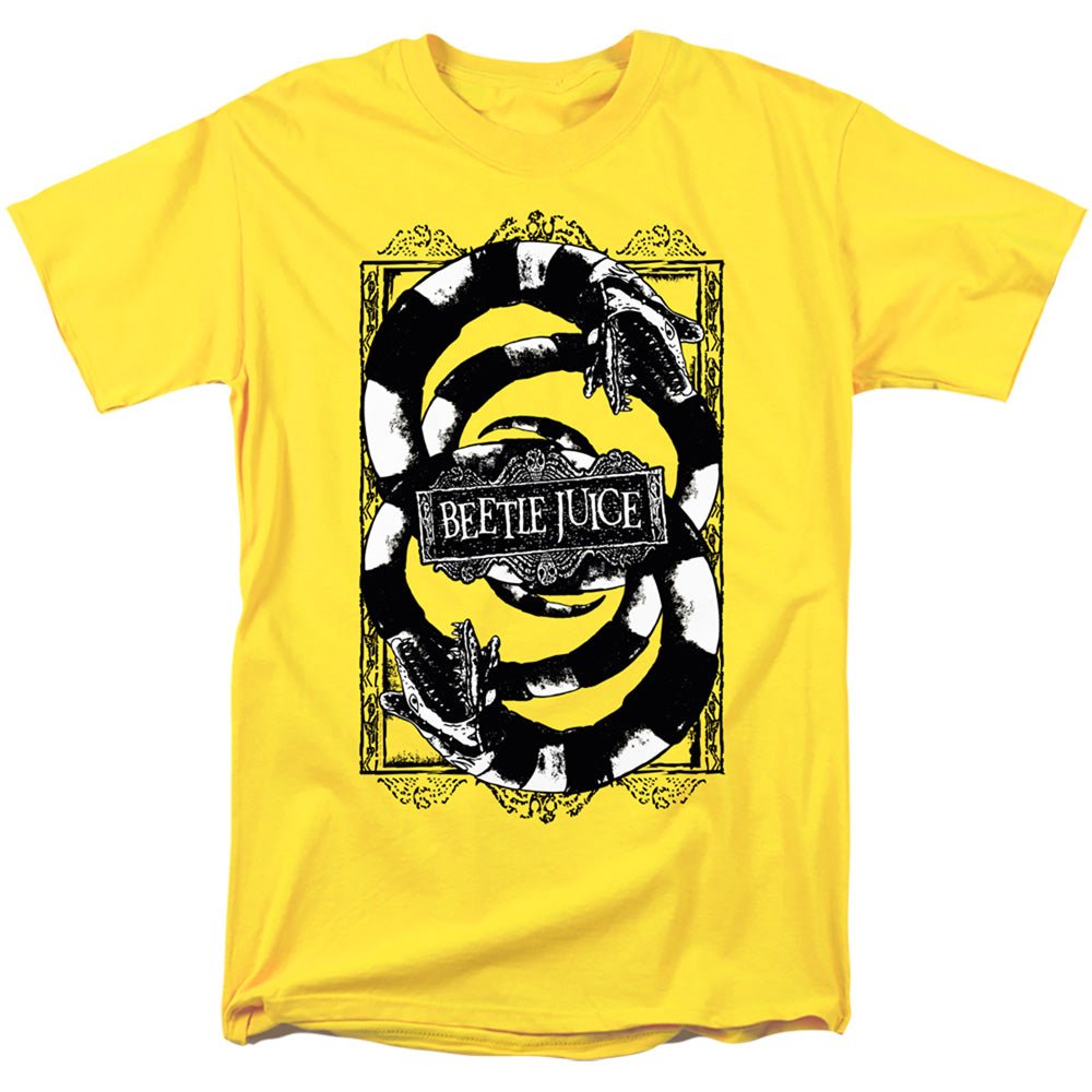 Beetlejuice We Got Worms Mens T Shirt Yellow Officially Licensed - POPvault