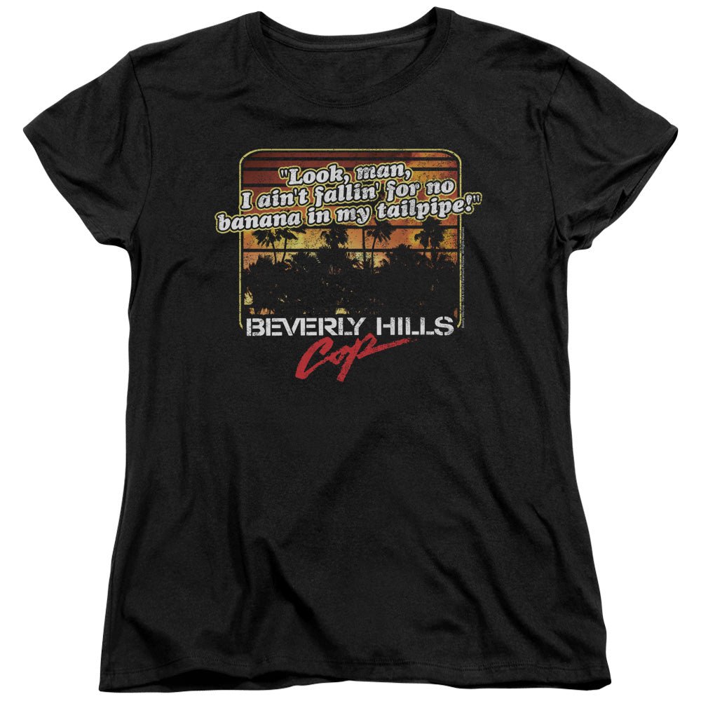 Beverly Hills Cop Banana In My Tailpipe Womens T Shirt Black Officially Licensed - POPvault