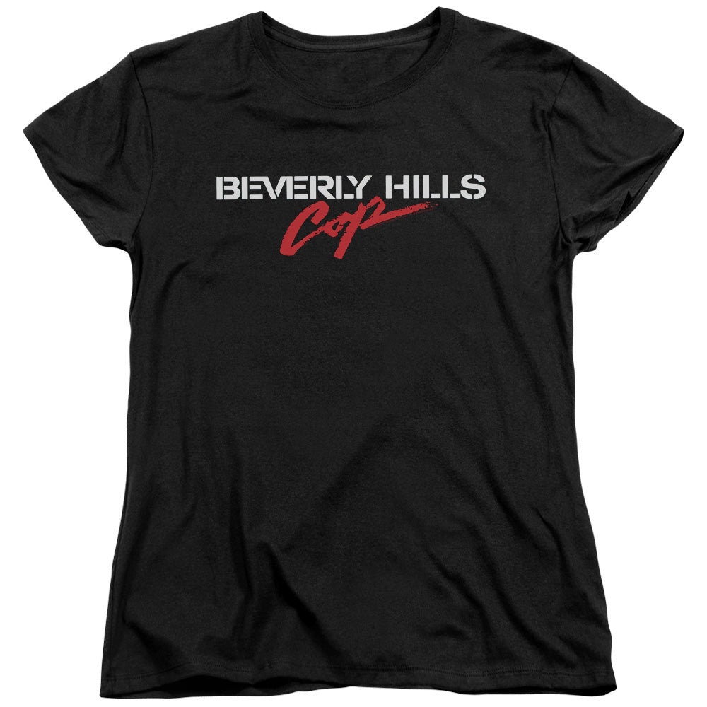 Beverly Hills Cop Logo Womens T Shirt Black Officially Licensed - POPvault