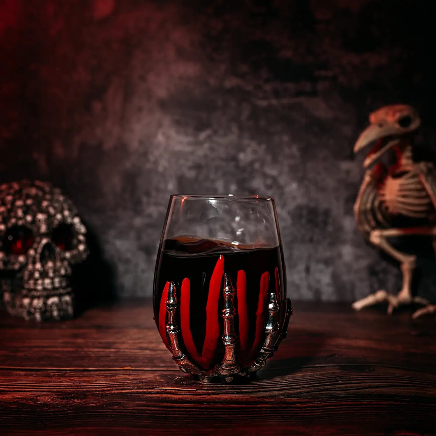 Bloody Hand Skeleton 12 Oz. Wine Glass Single - POPvault