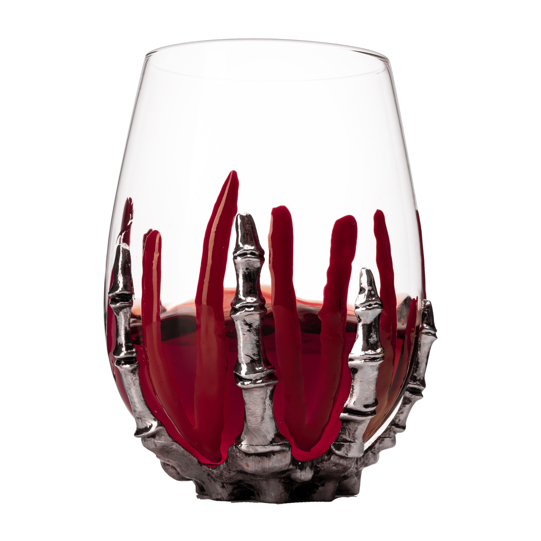 Bloody Hand Skeleton 12 Oz. Wine Glass Single - POPvault