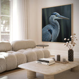 Blue Heron Portrait Canvas Art Print - POPvault