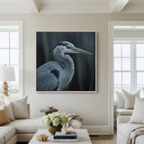 Blue Heron Portrait Canvas Art Print - POPvault