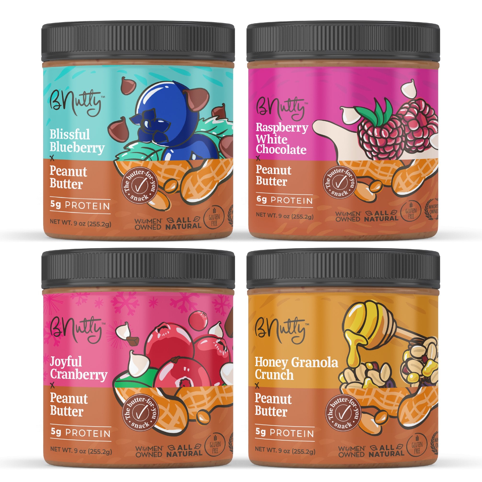 BNutty Gourmet Fruit Lovers 4 - Pack Peanut Butter - POPvault