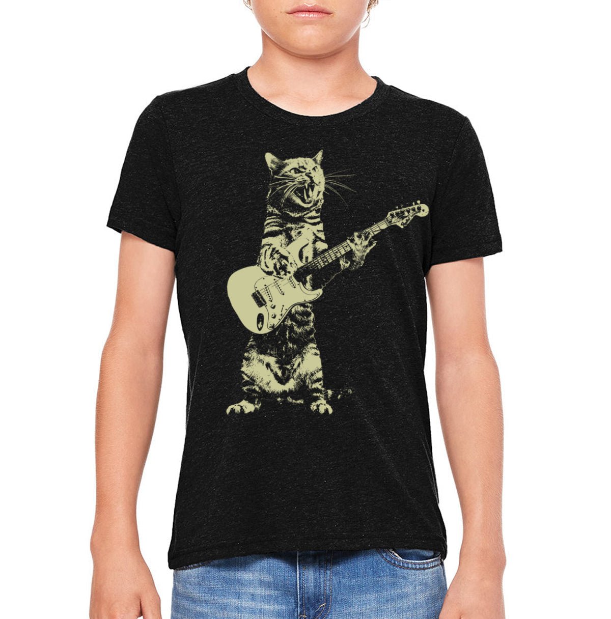 Boy's Cat Playing Guitar T-Shirt - POPvault