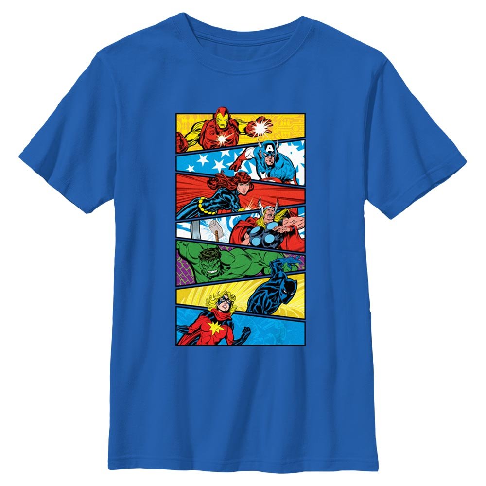 Boy's Marvel Avengers Classic Avengers Panel Stack T - Shirt - POPvault