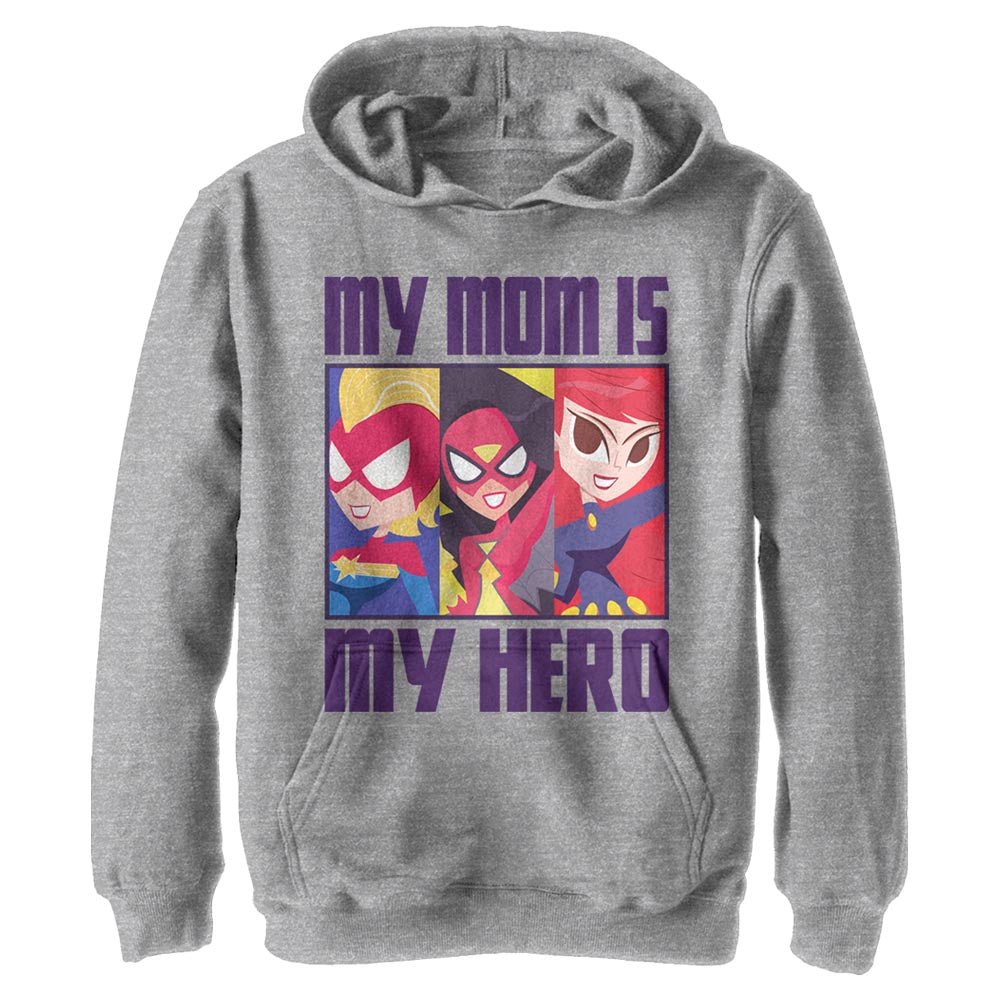 Boy's Marvel My Mom Is My Hero Cartoon Heroes Lightweight Hoodie - POPvault
