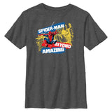 Boy's Marvel Spider-Man Beyond Amazing SPIDERMAN CITY SWING T-Shirt - POPvault - Licensed - Marvel Comics - Official