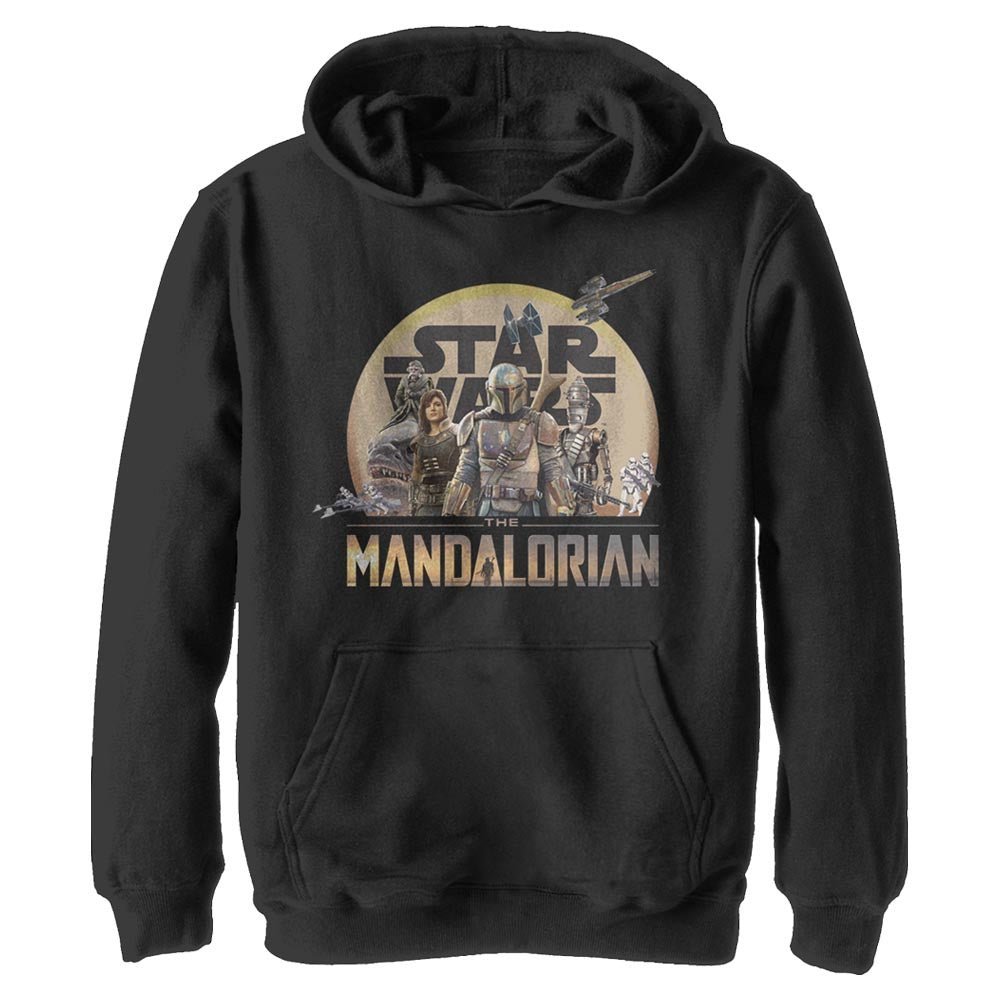 Boy's Star Wars Mandalorian Character Action Pose Lightweight Hoodie - POPvault