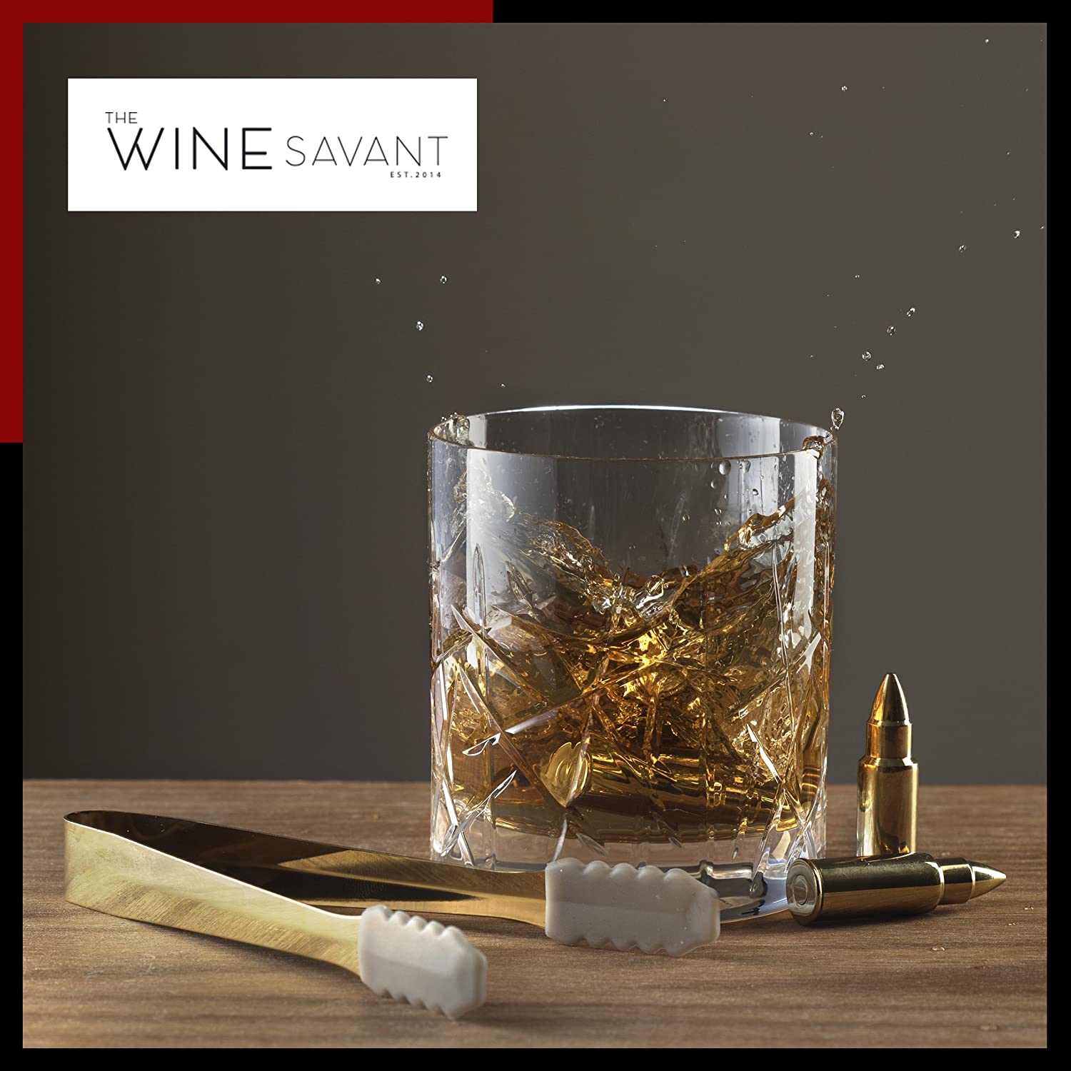 Bullet Whiskey 1.75 Inch Gold Chiller Rocks (Set of 6) - POPvault