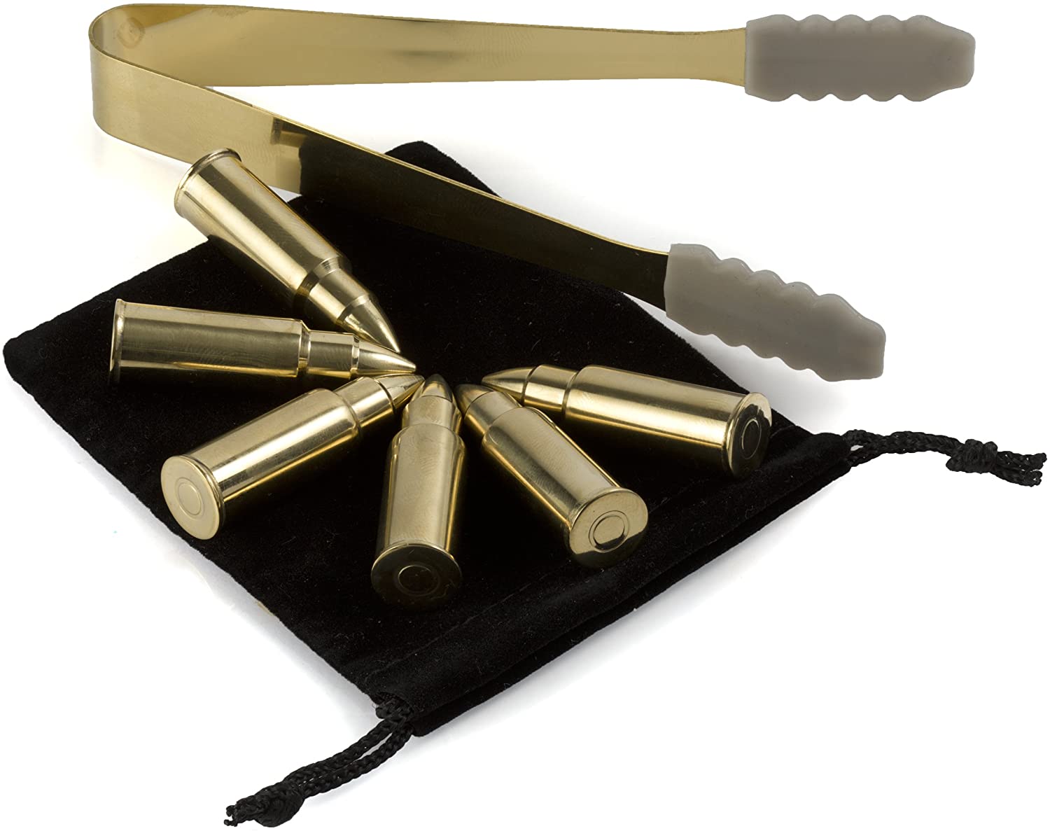 Bullet Whiskey 1.75 Inch Gold Chiller Rocks (Set of 6) - POPvault