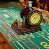 Casino Roulette 67.6 Oz. Wood Whiskey Decanter Set With 2 10 Oz. Dice Whiskey Glasses - POPvault