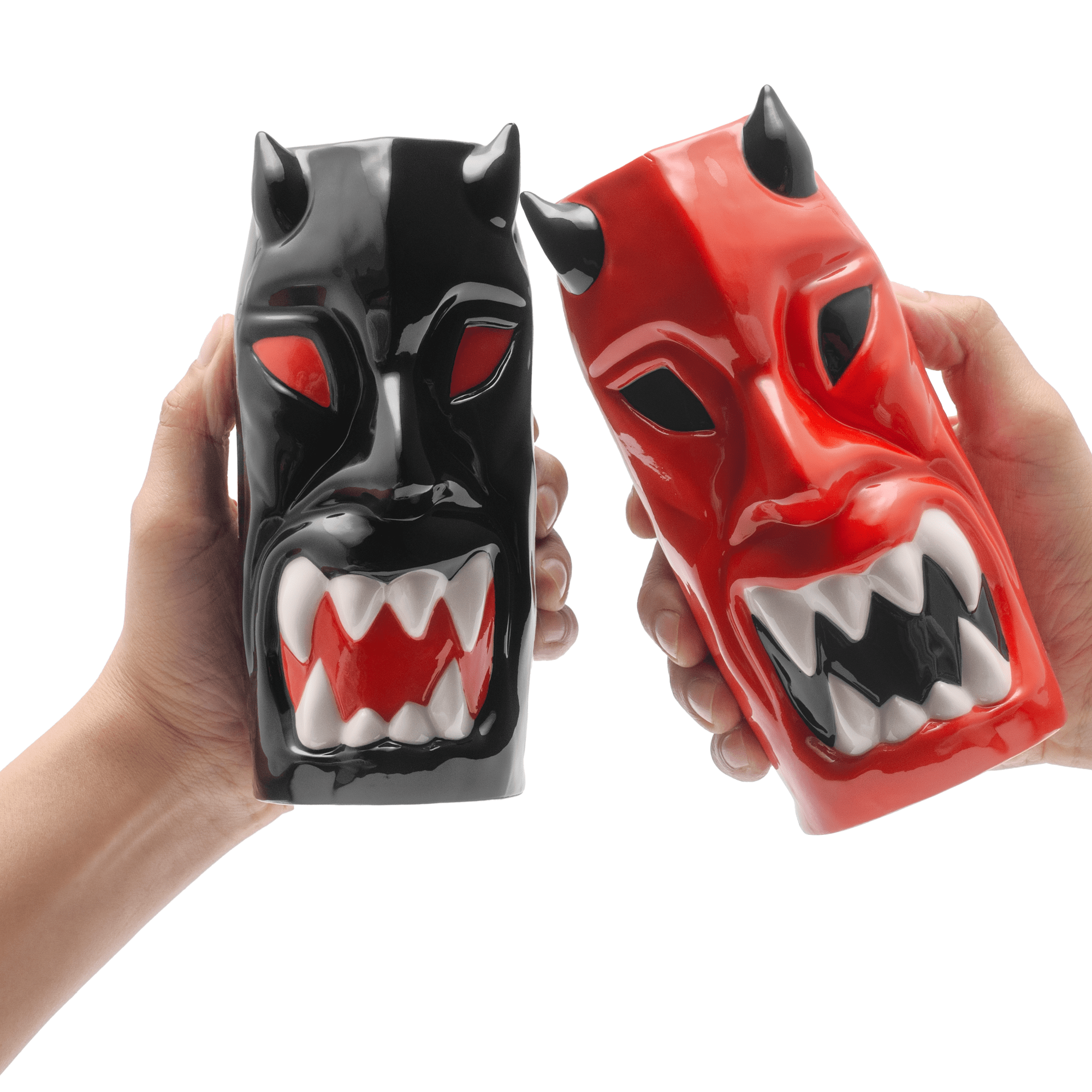 Ceramic Horned Hawaiian Tiki Mugs (Set of 4) - POPvault