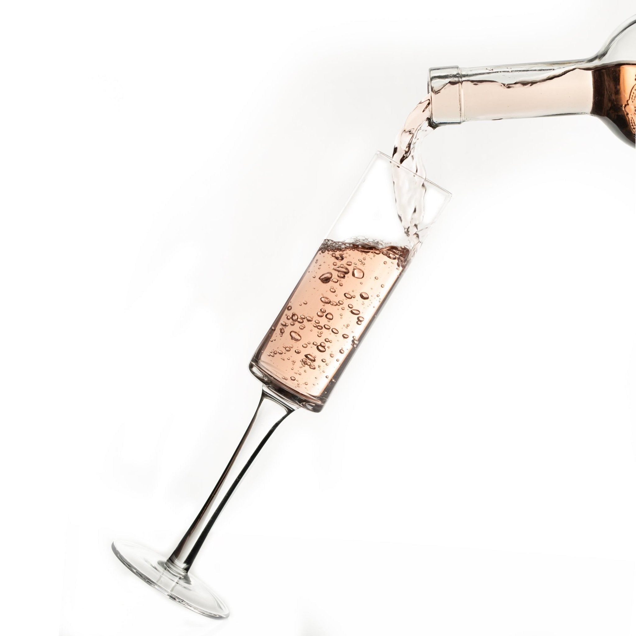 Champagne Flutes - Hand - Blown Crystal Mimosa Glasses (6oz/180mL) - POPvault