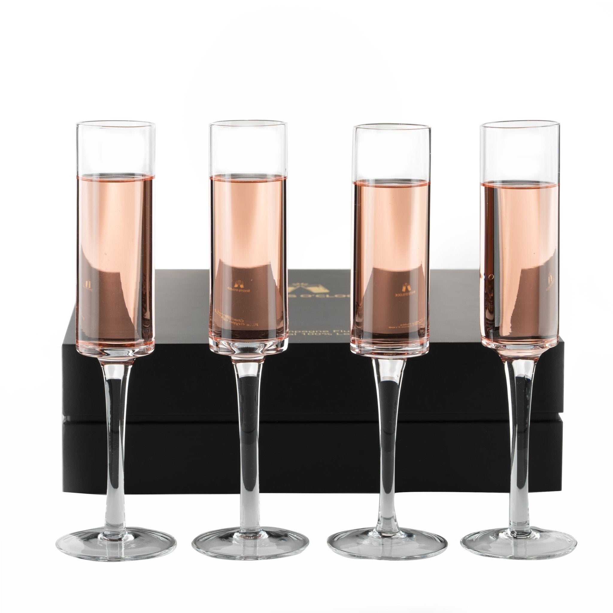 Champagne Flutes - Hand - Blown Crystal Mimosa Glasses (6oz/180mL) - POPvault