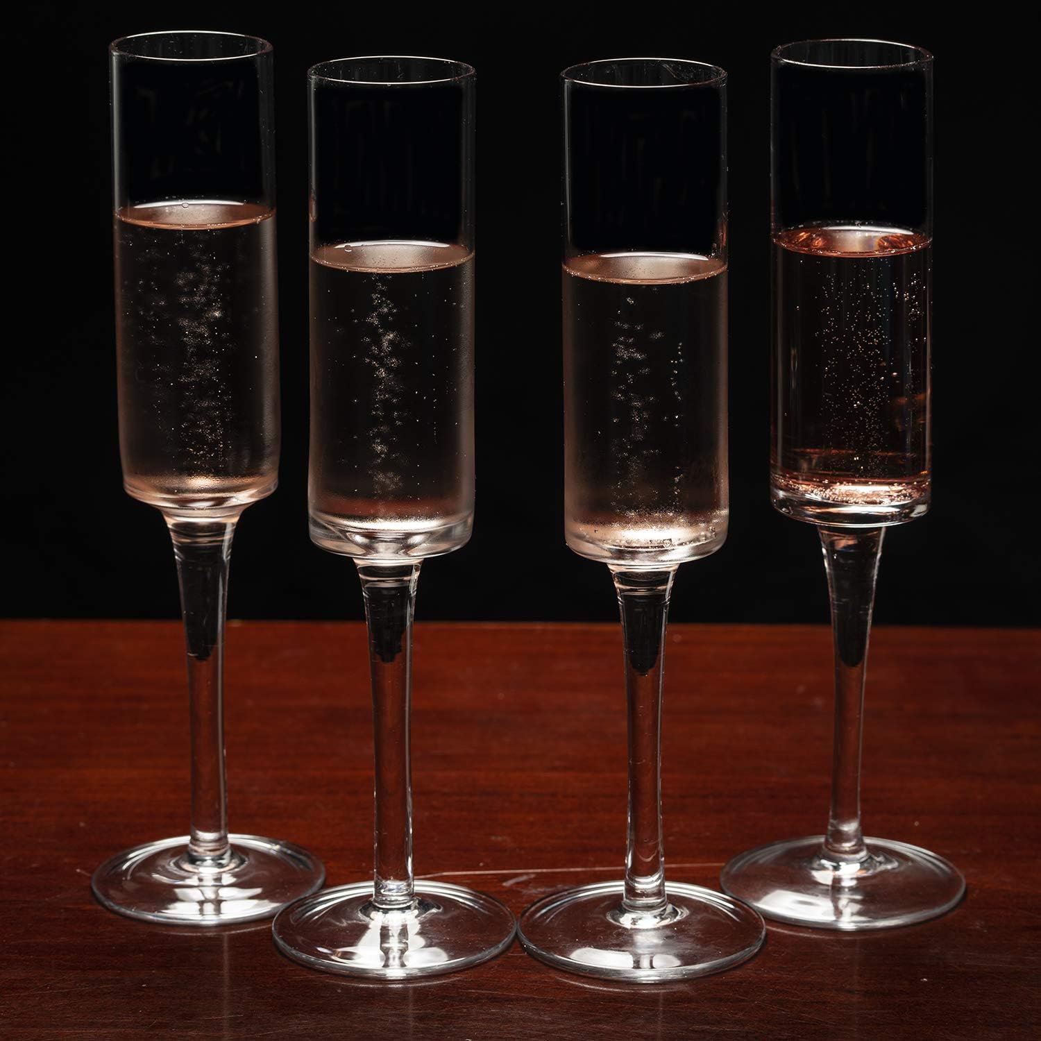 Champagne Flutes - Hand - Blown Crystal Mimosa Glasses (6oz/180mL) - POPvault