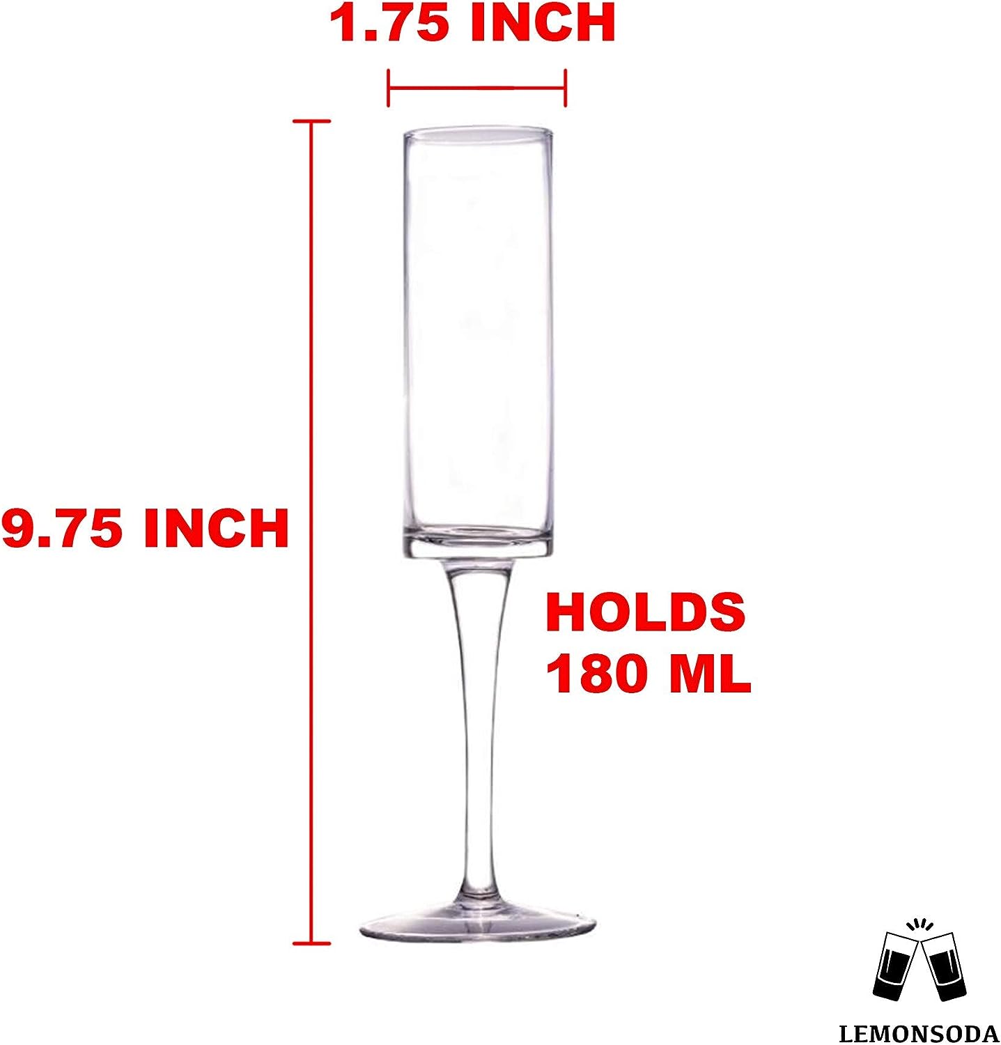 Champagne Flutes - Hand - Blown Crystal Mimosa Glasses (6oz/180mL) - POPvault
