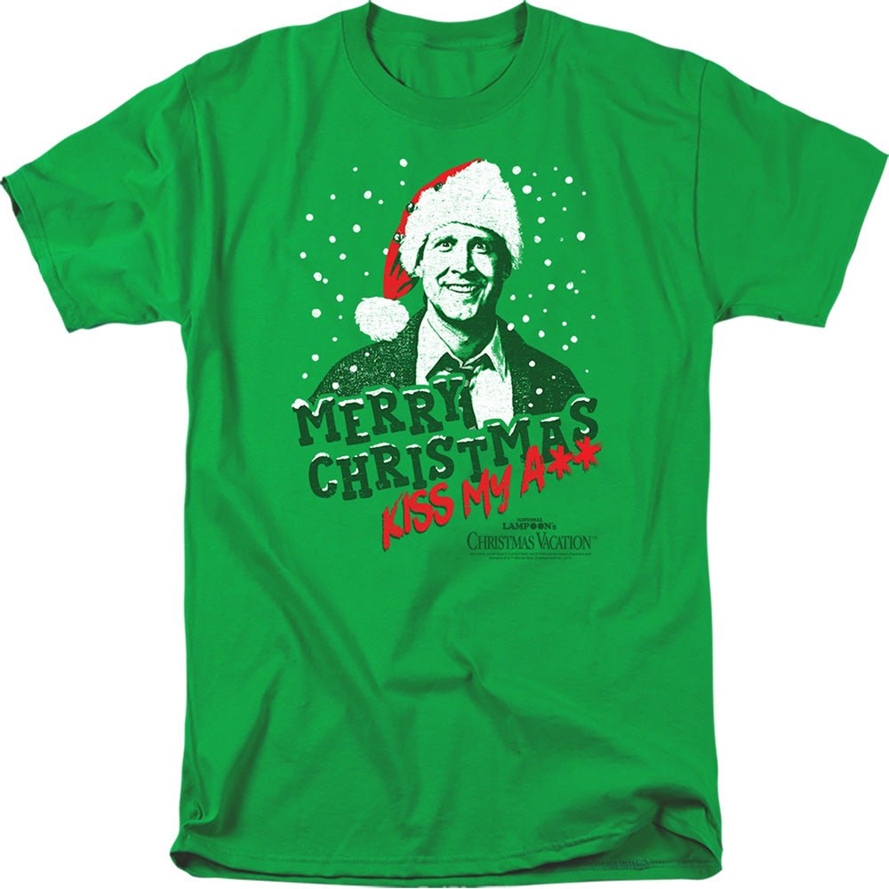 Christmas Vacation Merry Christmas Mens T Shirt Kelly Green Officially Licensed - POPvault