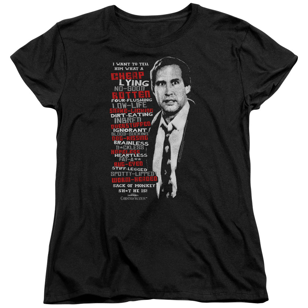 Christmas Vacation Profanities Womens T Shirt Black Officially Licensed - POPvault