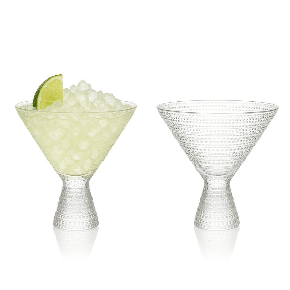 Clear Hobnail Martini Glasses - Embossed Martini Glasses - 9oz - POPvault