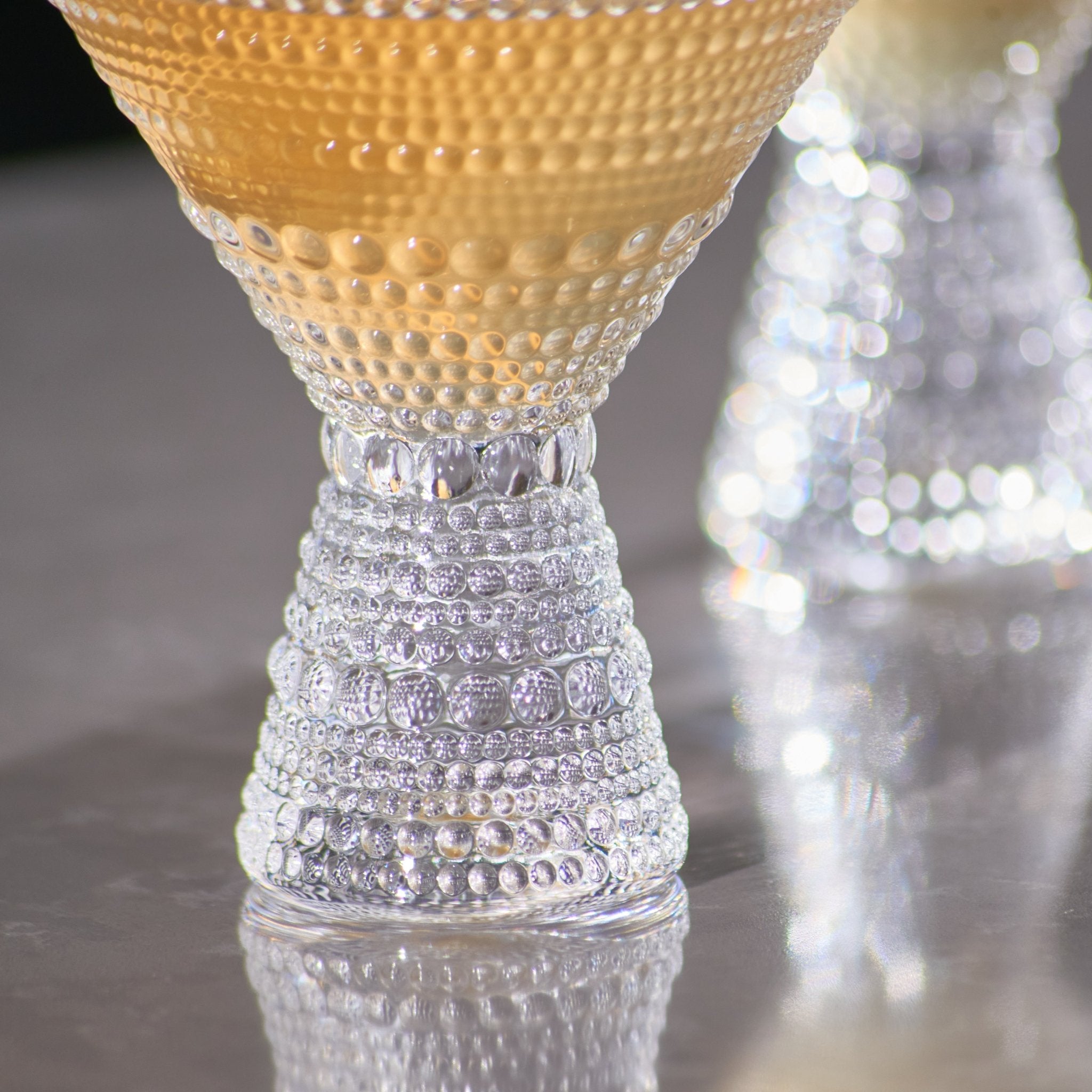 Clear Hobnail Martini Glasses - Embossed Martini Glasses - 9oz - POPvault