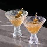 Clear Hobnail Martini Glasses - Embossed Martini Glasses - 9oz - POPvault