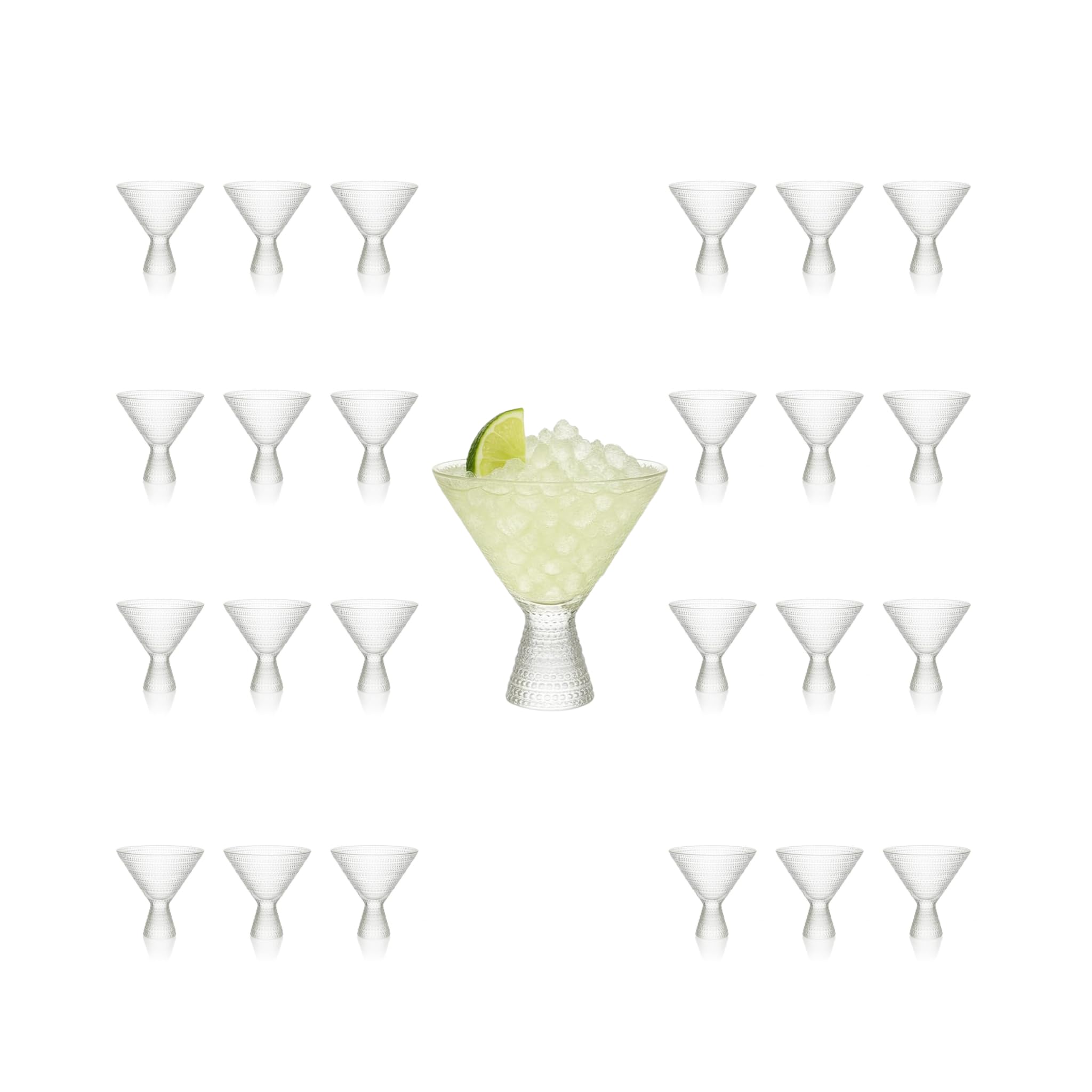 Clear Hobnail Martini Glasses - Embossed Martini Glasses - 9oz - POPvault