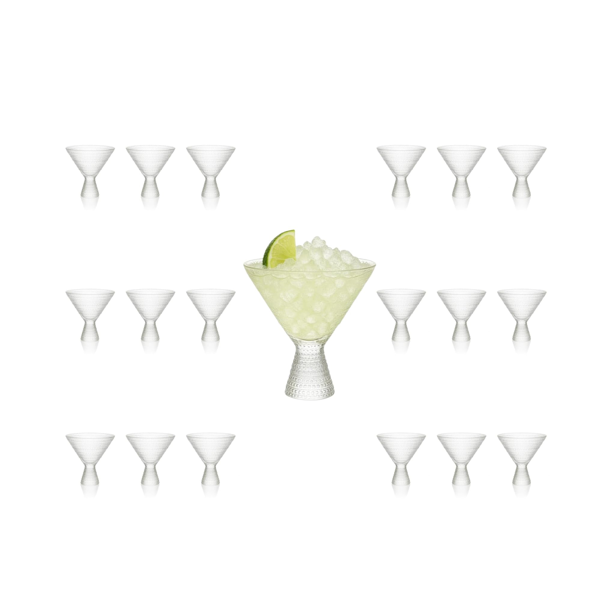 Clear Hobnail Martini Glasses - Embossed Martini Glasses - 9oz - POPvault