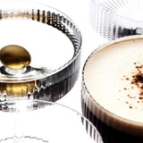 Clear Ribbed Martini Coupe Glass 9.5oz - (Set of 2, 4, or 6) - POPvault