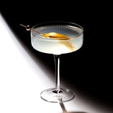 Clear Ribbed Martini Coupe Glass 9.5oz - (Set of 2, 4, or 6) - POPvault